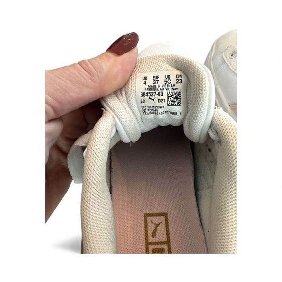 PUMA Mayze Lth Jr Sneakers White Chalk Pink Girls Size 5C - Picture 7 of 7